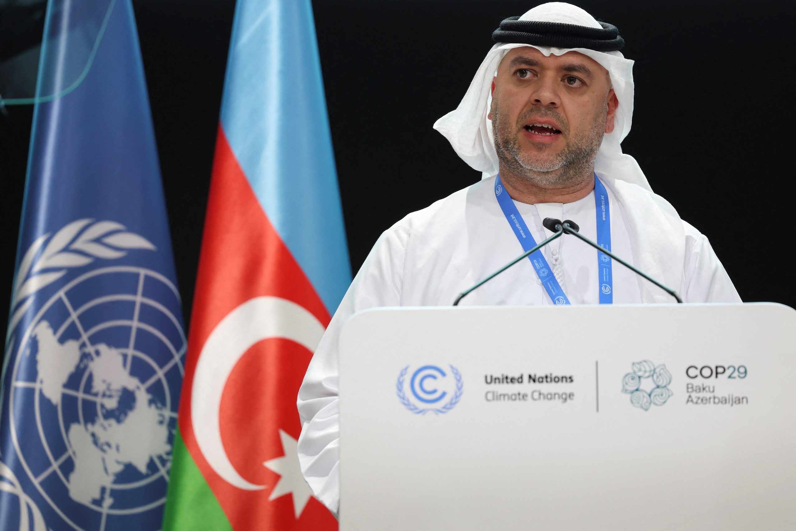 Majid Al Suwaidi speaks at Cop29 in Baku. The Altérra CEO says the fund is 'very well placed to take advantage' of changing US policy