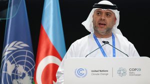 Majid Al Suwaidi speaks at Cop29 in Baku. The Altérra CEO says the fund is 'very well placed to take advantage' of changing US policy