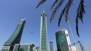 Financial Harbour Towers in Manama. Bahrain's Mumtalakat is one of the Gulf's smaller sovereign wealth funds, with about $18bn of assets under management