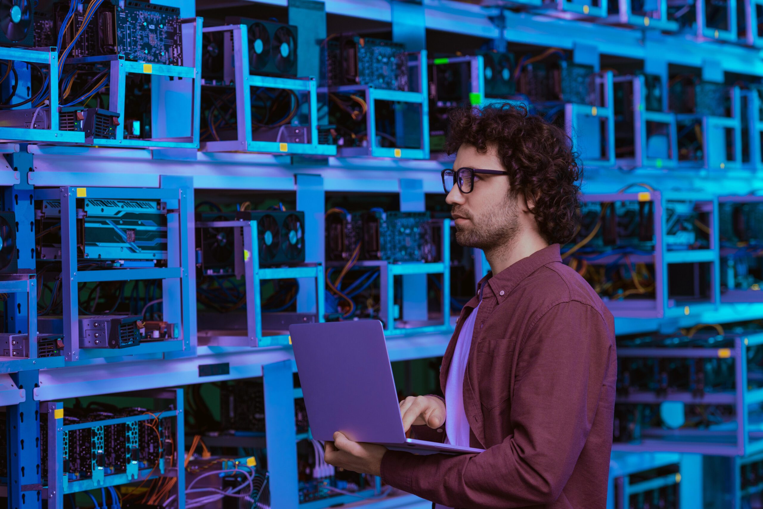 An engineer at a mining farm. Abu Dhabi-listed Phoenix Group has strengthened its presence in Ethiopia with a new mining facility, contributing to its global bitcoin operations