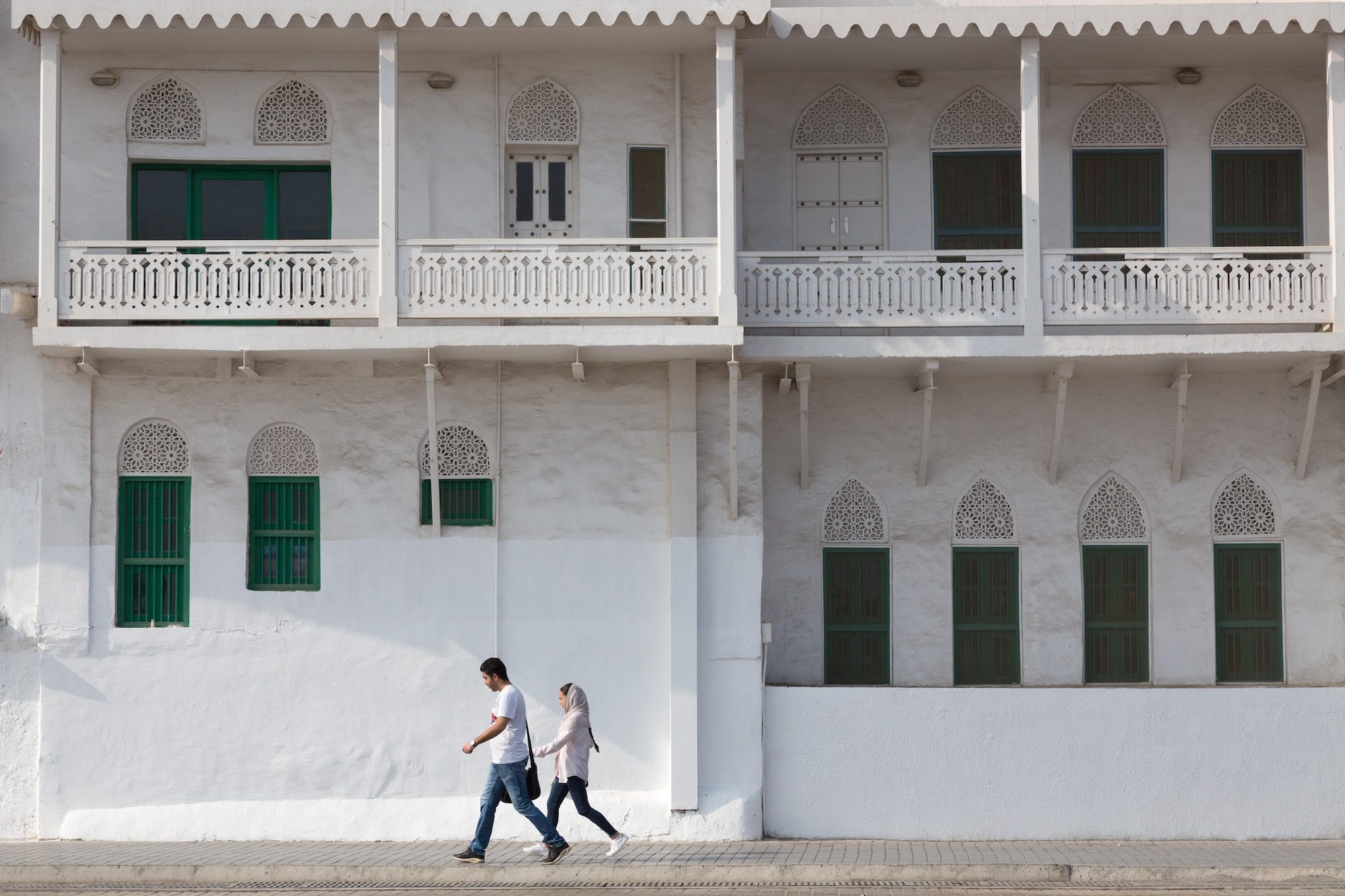 People walk through Muscat, Oman. Domestic demand for Omani sovereign debt is high as alternative investment options are limited treasury bills