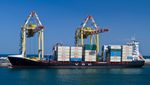 A container ship in the port city of Muscat. Oman. While oil and gas exports fell, the country's non-oil sectors are boosting revenue, and imports are on the rise