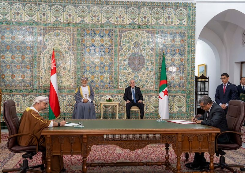 Business agreements were signed in the presence of Oman's Sultan Haitham bin Tarik and Algeria's President Abdelamdjid Tebboune