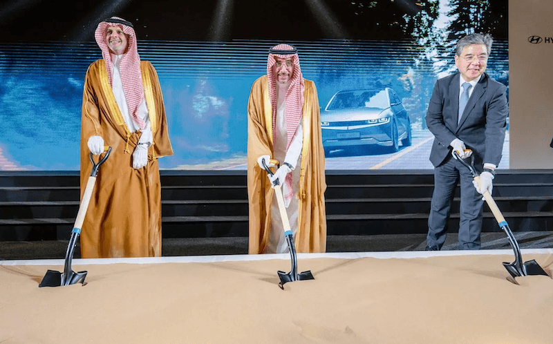 Saudi minister of industry and mineral resources Bandar Alkhorayef at the ground breaking ceremony of PIF-Hyundai's manufacturing facility in the kingdom