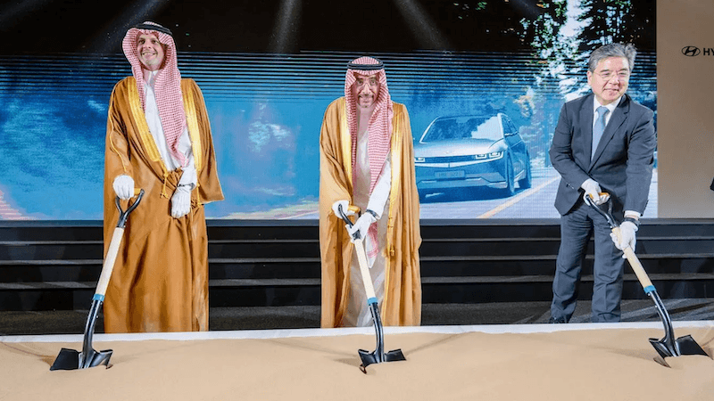 Saudi minister of industry and mineral resources Bandar Alkhorayef at the ground breaking ceremony of PIF-Hyundai's manufacturing facility in the kingdom