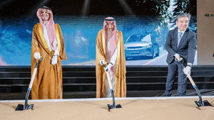 Saudi minister of industry and mineral resources Bandar Alkhorayef at the ground breaking ceremony of PIF-Hyundai's manufacturing facility in the kingdom