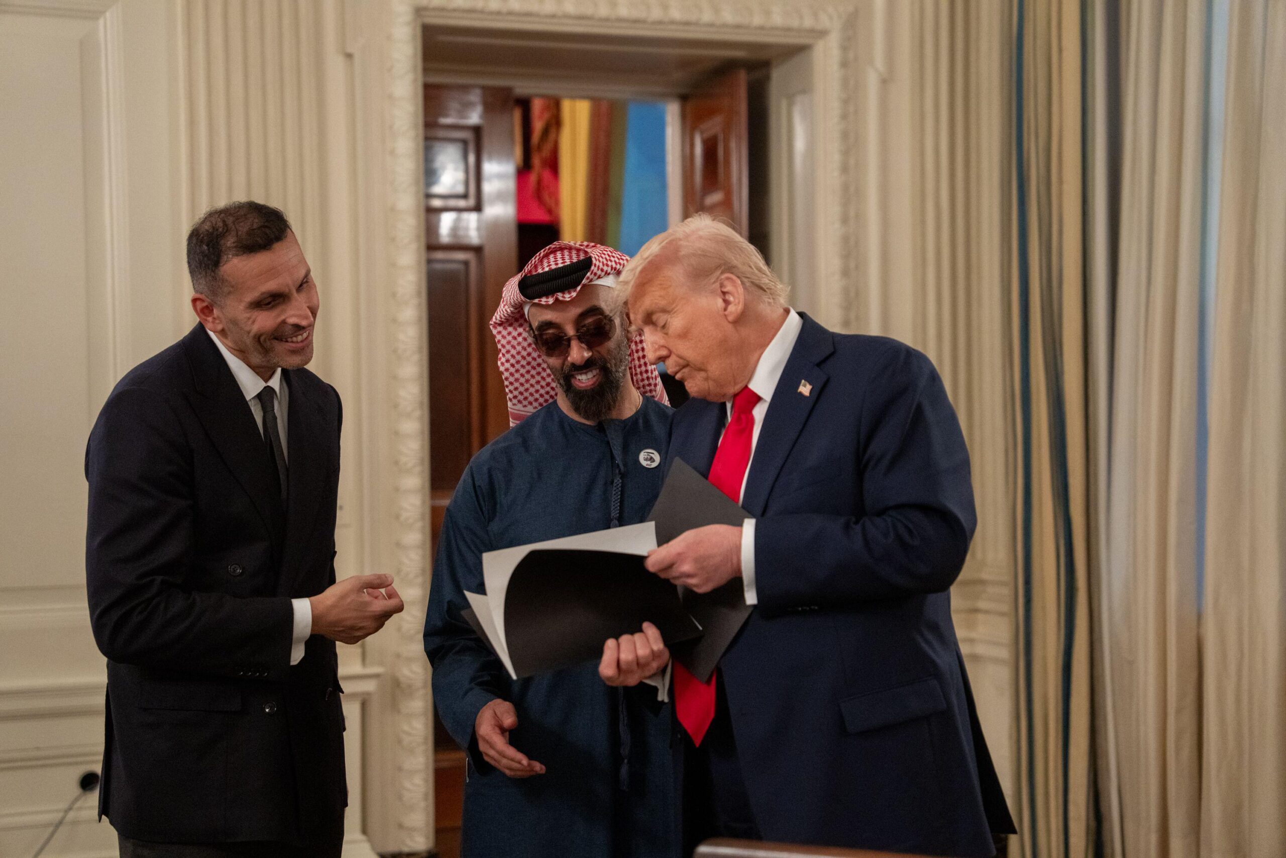 Abu Dhabi's Sheikh Tahnoon bin Zayed Al Nahyan met with US officials to discuss chip exports, and President Trump may announce progress on a deal during his upcoming Gulf visit
