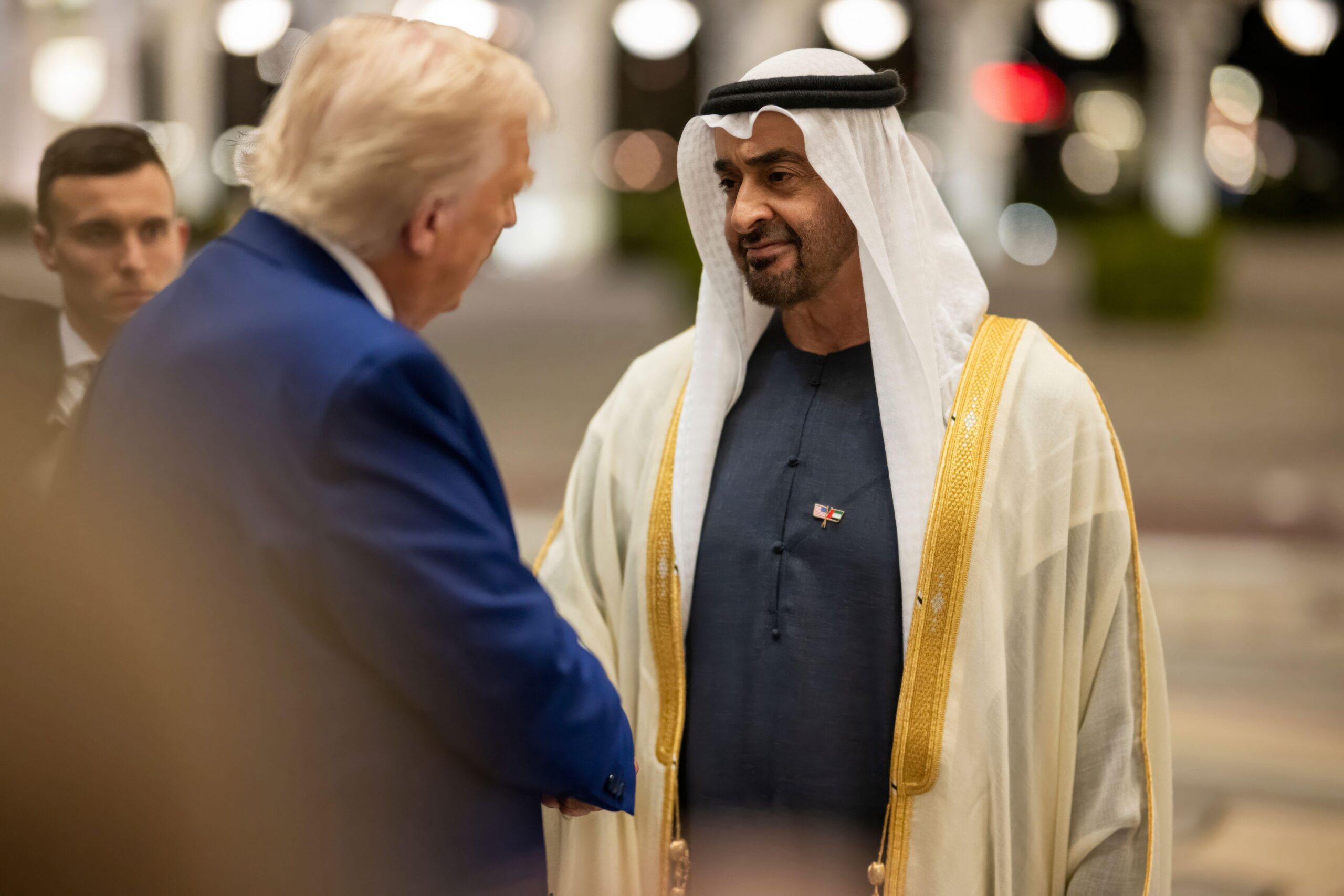 President Donald Trump is greeted by UAE President Sheikh Mohamed bin Zayed Al Nahyan. The first phase of Stargate UAE, the UAE-US collaboration, is planned to launch next year