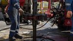 US oil: A drilling crew on the US Permian basin – the heartland of American oil – where some shale producers are beginning to cut back capital expenditure on new wells