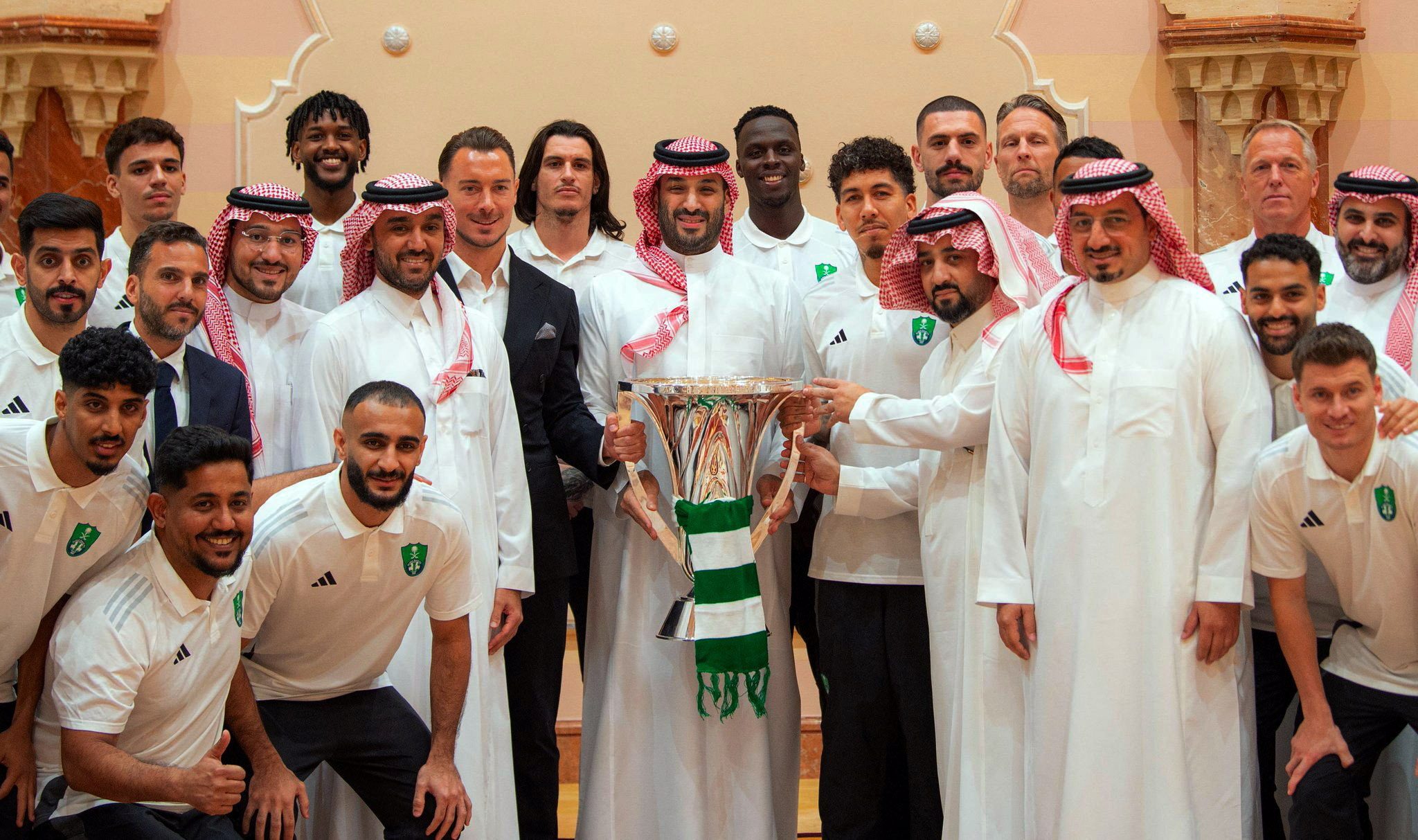 Gulf sport: Saudi Crown Prince Mohammed bin Salman meets Al Ahli players and staff