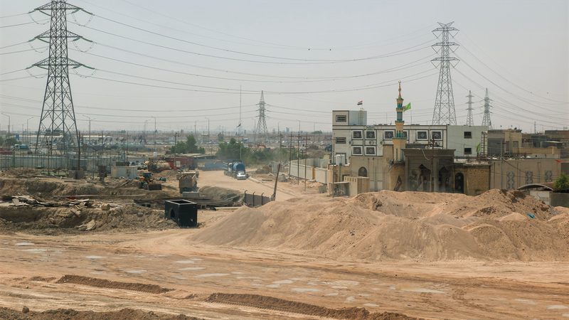 Highway construction near Basra. The Tsingshan steel city project is part of Iraq's rebuilding