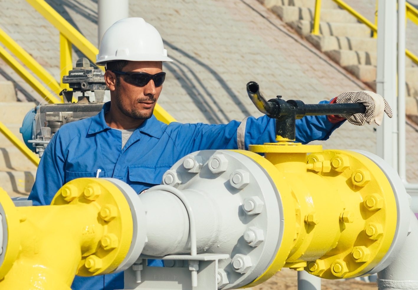 A worker at a Dana Gas facility in Egypt. The company aims to increase gas recovery at its Egyptian fields by 80 billion cubic feet