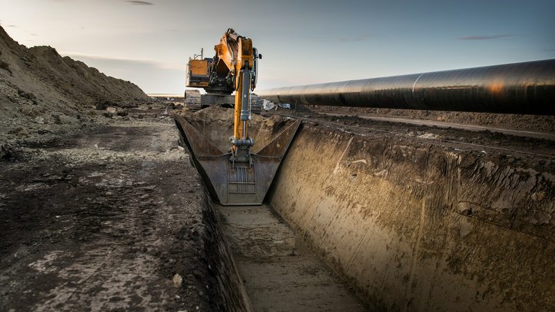 A gas pipeline under construction. OQGN operates Oman's 4,000 km gas pipeline network