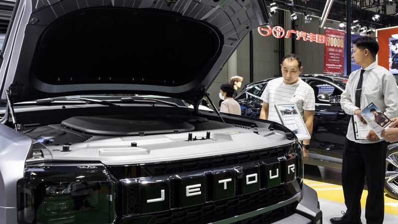 Jetour at a Chinese auto show. The Algeria factory will be based on the semi-knocked down model