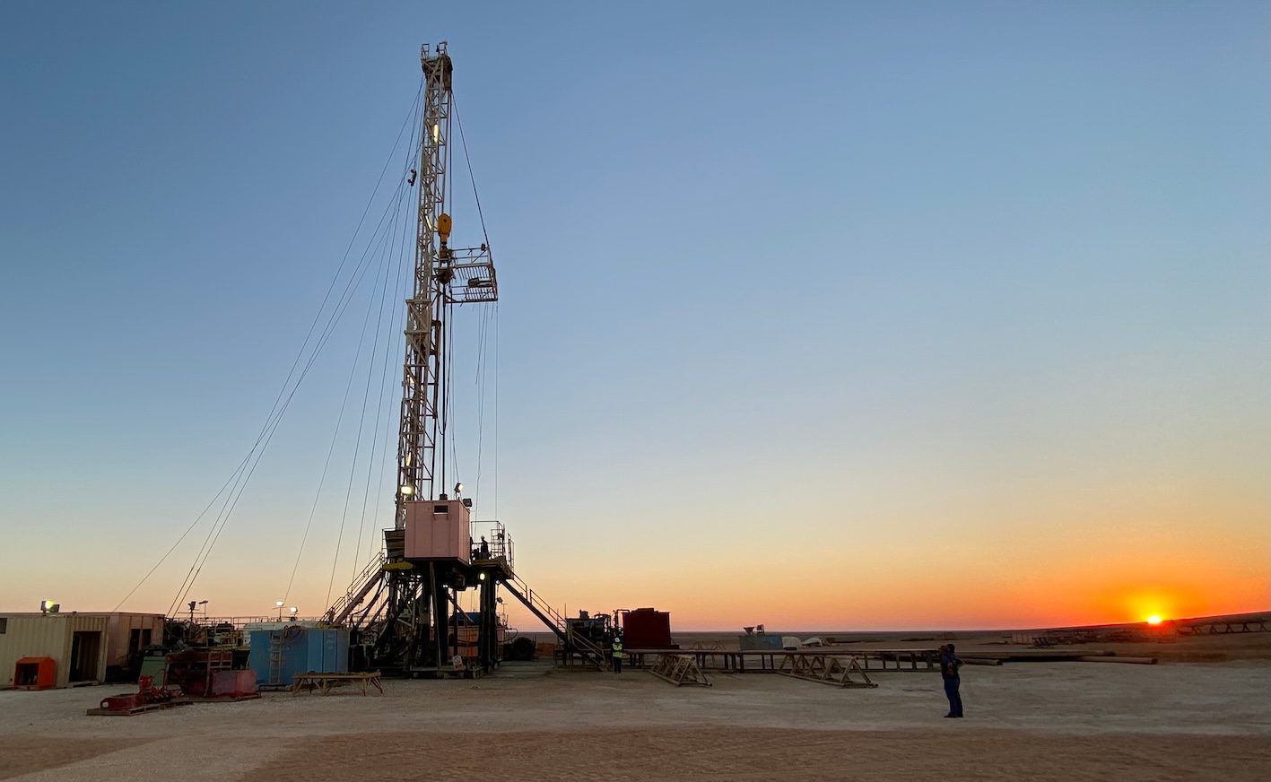A drilling rig at Jordan's Risha gas field. The field is estimated to contain 12 trillion cubic feet of gas reserves