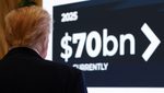 Donald Trump at a business forum in Abu Dhabi during his Gulf visit. Gulf states announced deals worth huge sums with the US