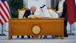 US President Donald Trump and Qatar's Emir Tamim bin Hamad Al Thani, who predicted 'going to another level of relationship' between the two countries