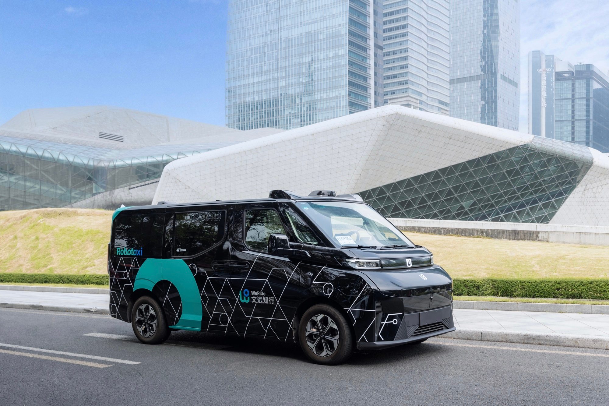 A WeRide Robotaxi in operation. The vehicles are being tested in the Saudi capital Riyadh