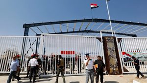 The Iraqi-Syrian border crossing at Al-Qaim pictured during a previous reopening in 2019