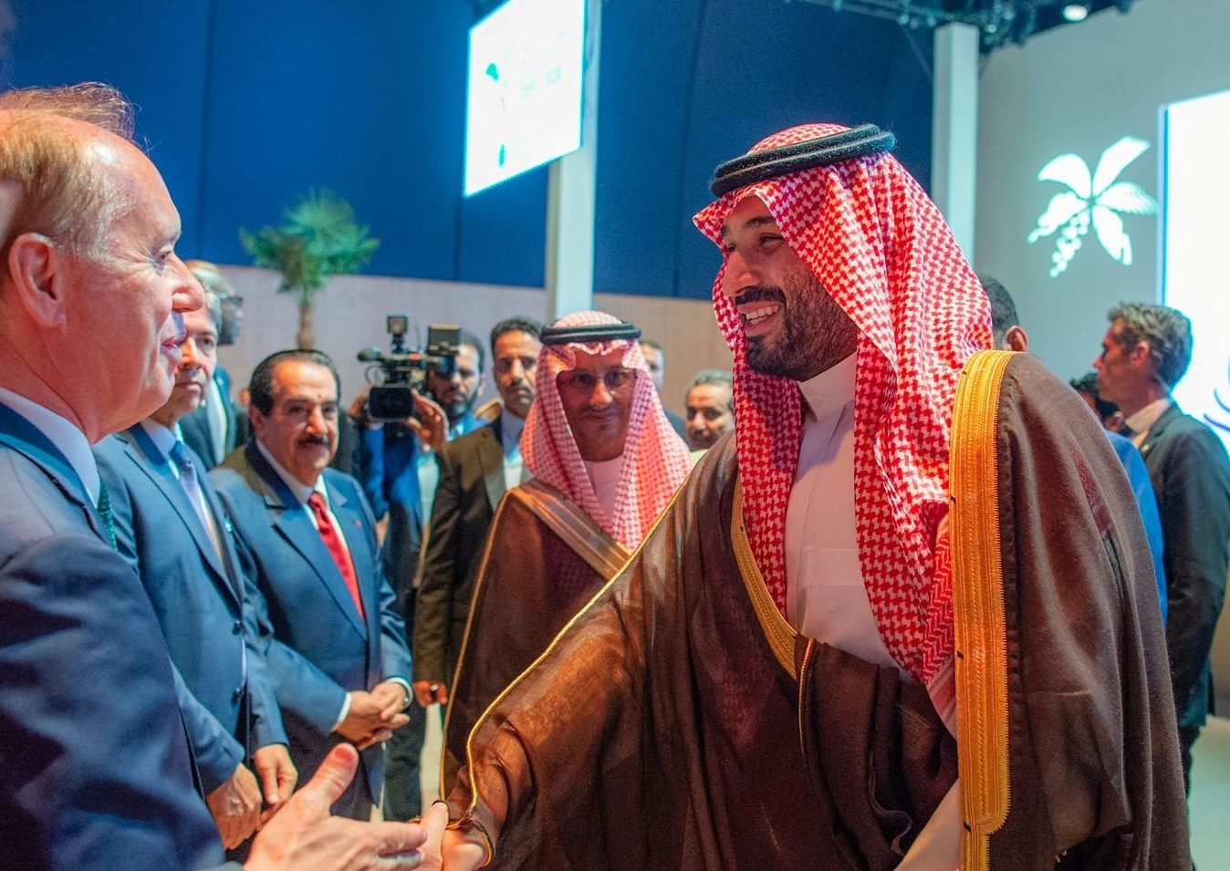 Crown Prince Mohammed bin Salman at Saudi Arabia's reception for Riyadh's candidacy to host Expo 2030 in Paris in 2023