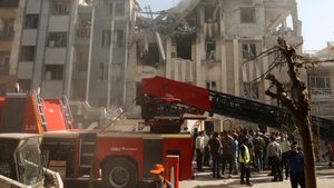 The aftermath of an Israeli missile strike in Tehran, Iran