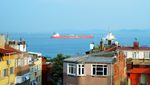 An oil tanker passes through the Turkish Straits. The Montreux Convention grants Turkey the right to set passage fees