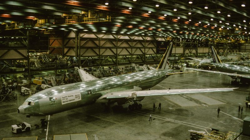A Boeing 777 on the production line. Boeing's May orders underscore strong demand from the Middle East
