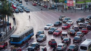 Traffic in central Casablanca, Morocco. The country is stepping up efforts to reduce its dependence on fossil fuels