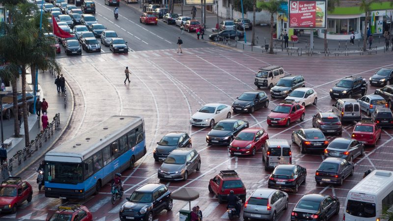 Traffic in central Casablanca, Morocco. The country is stepping up efforts to reduce its dependence on fossil fuels