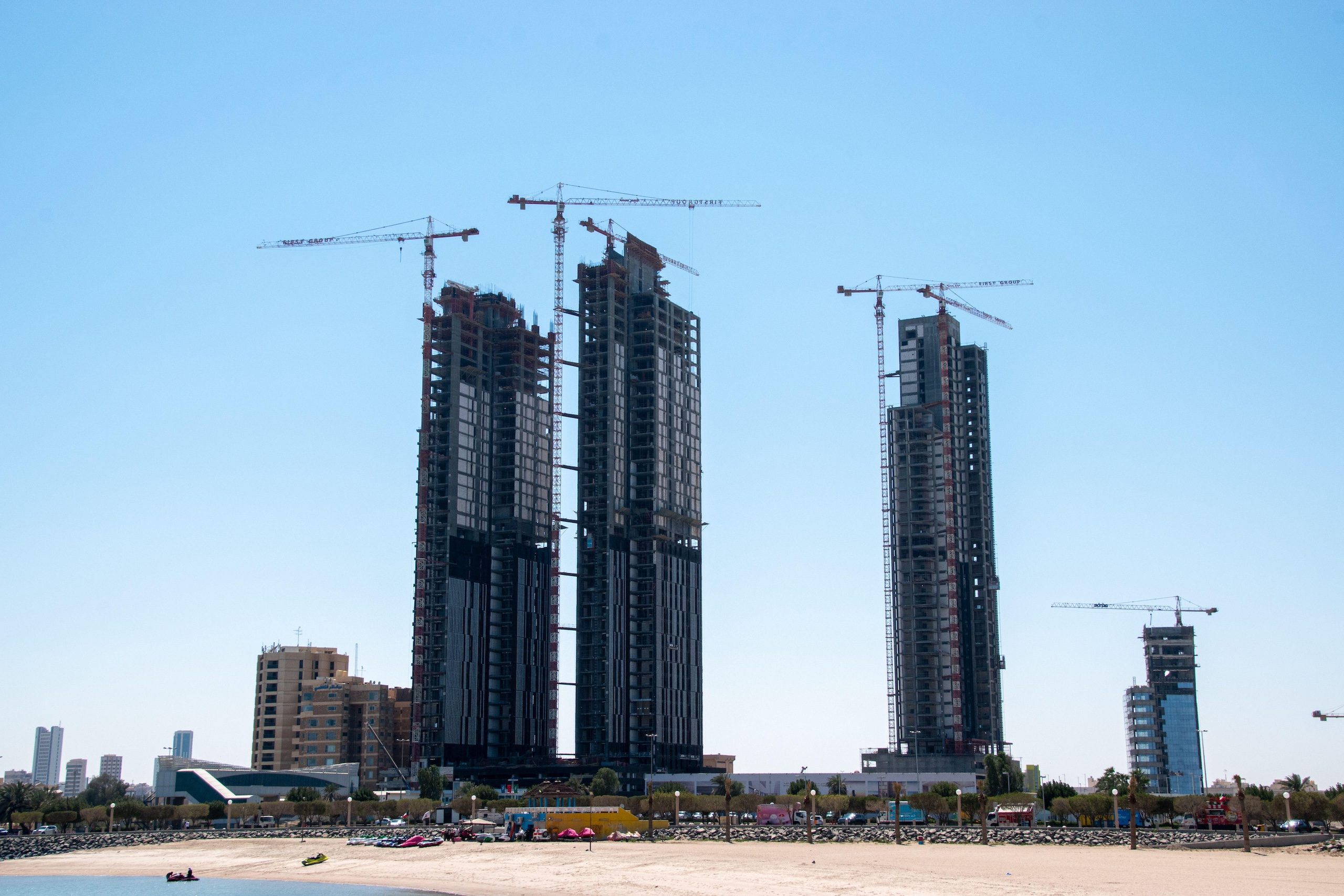 Construction in Kuwait City. Kuwait's real estate sector 'was buoyant in the first nine months of last year', research has found