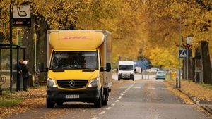 A DHL truck. The US company intends to vastly increase its presence in the Middle East