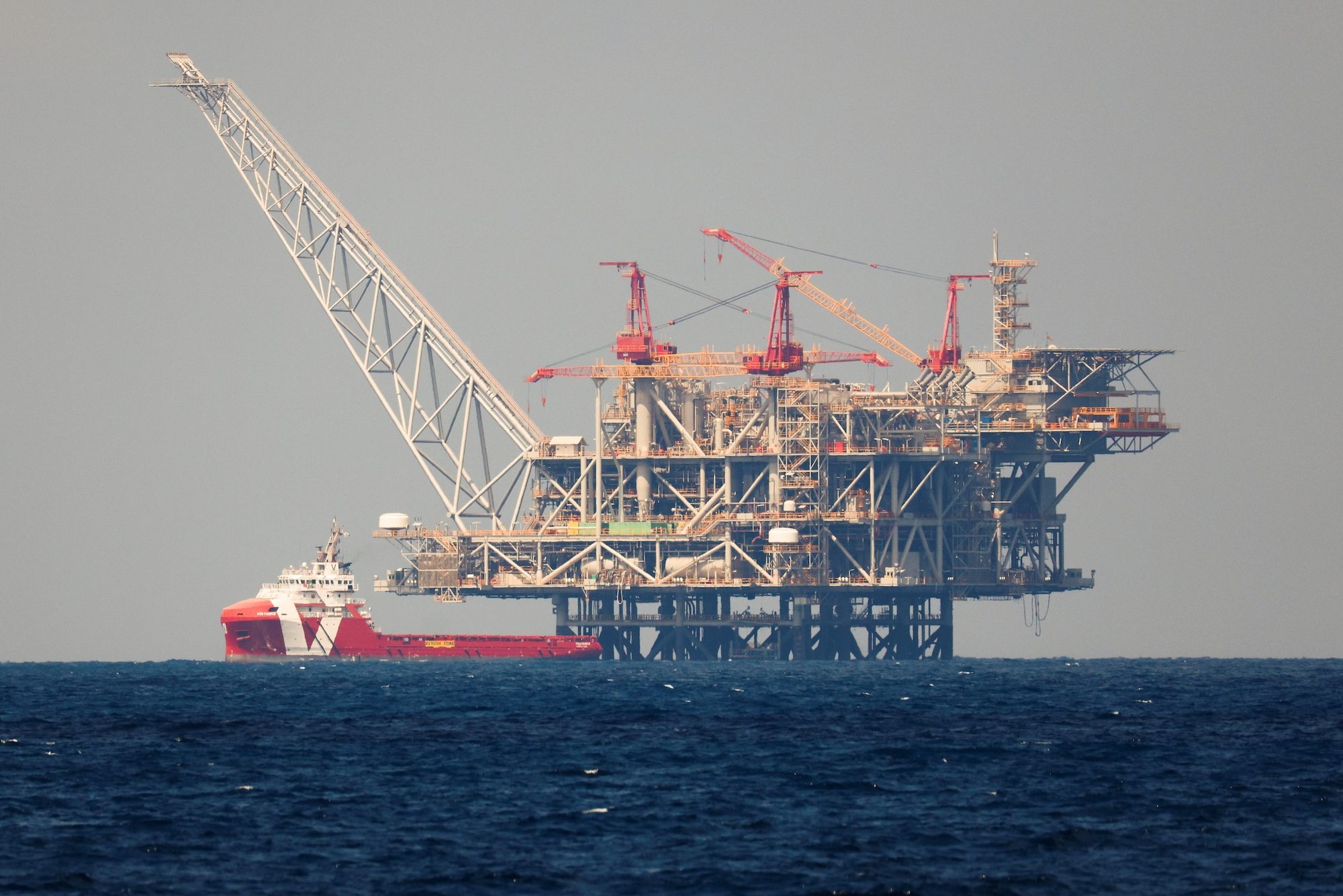 The production platform of Israel's Leviathan natural gas field. Supplies from Israel to Jordan have been disrupted
