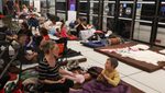 People shelter in an underground train station in Ramat Gan, Israel, on Tuesday. Gulf markets 'were more concerned about Iran’s response to an Israeli attack than the Israeli attack itself', says one analyst