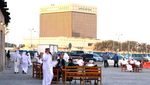 A marketplace next to Qatar Central Bank. Qatar's Q1 performance was 'markedly more subdued than Saudi Arabia and the UAE in terms of loan growth' according to an expert