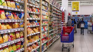 Supermarket shelves in Dubai. Fast-moving goods such as groceries are bearing the immediate impact of the cost pressures, says Deyana Cherneva of HSBC