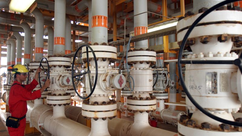 An worker at the Soroush oil field. Iranian oil capacity is the third largest in Opec