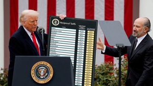 US President Donald Trump delivers remarks on tariffs, which are set to include a steep rise on metals
